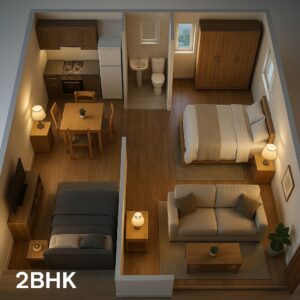 2 BHK Room in Bajopur Jail Chowk , Samastipur – Near HP Petrol Pump